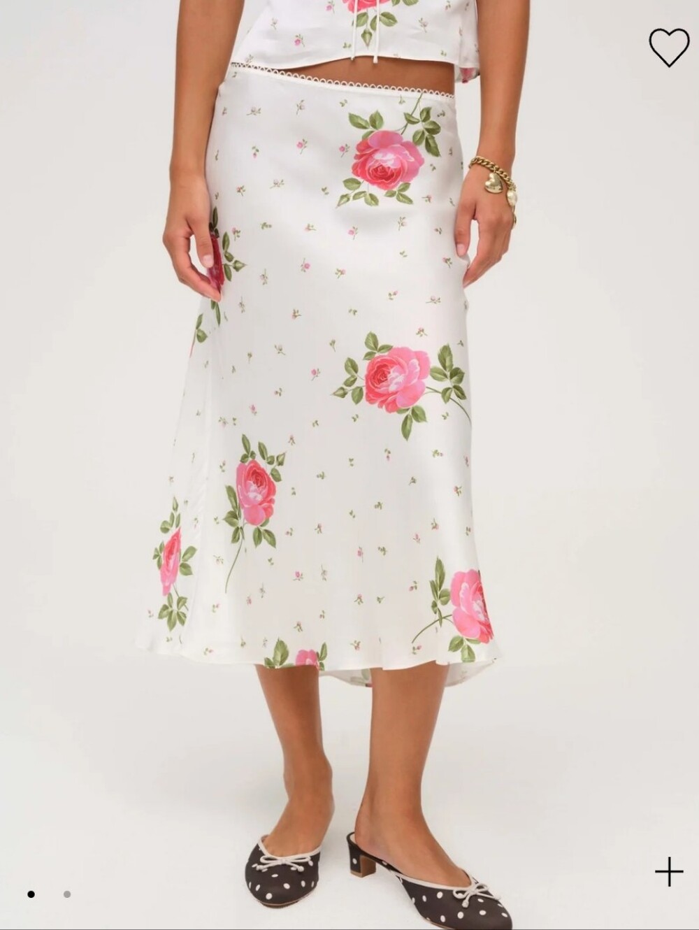 New!For Love And Lemons Rosebud Midi Skirt